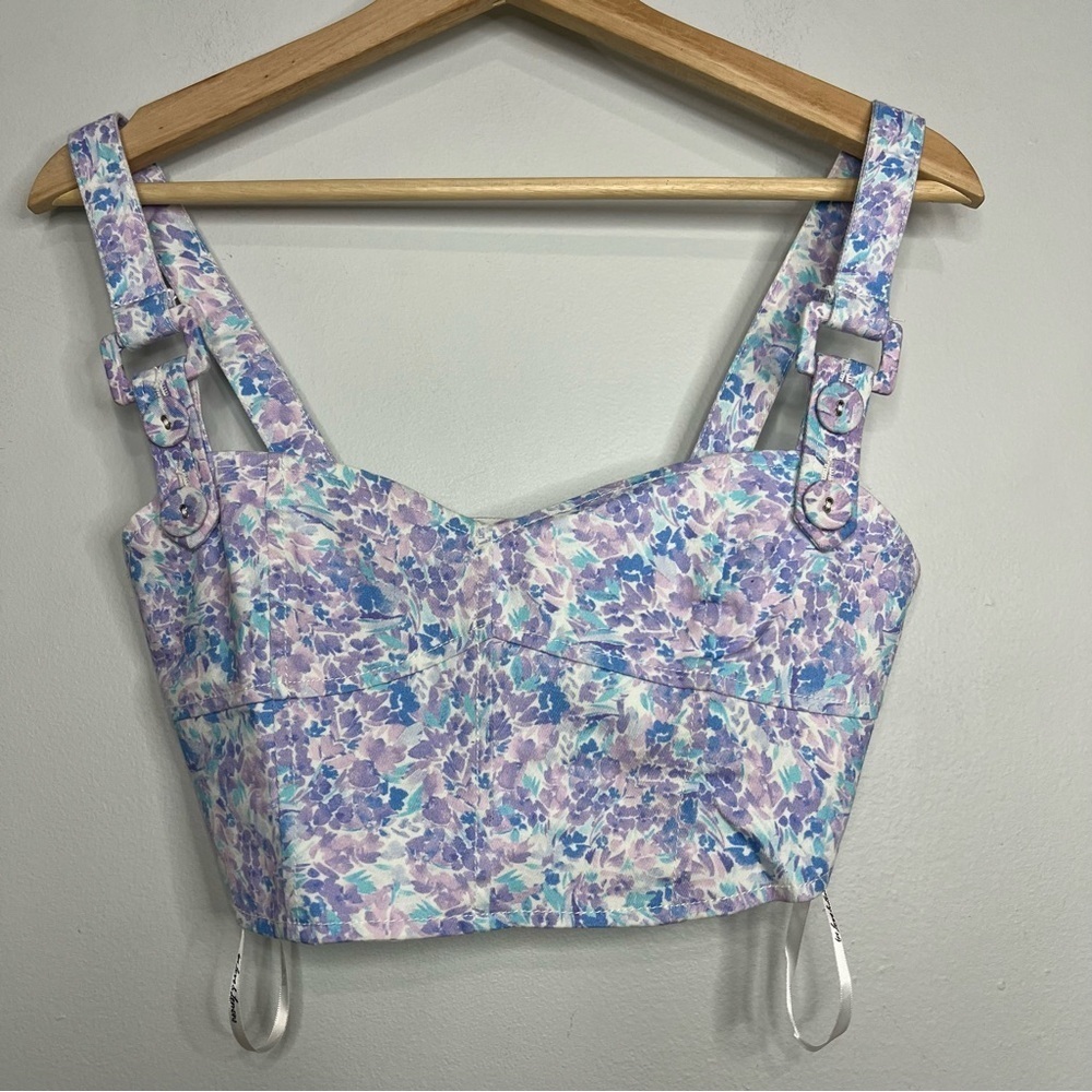 For Love And Lemons Lou Purple Bustier Crop Top size xsmall - Picture 3 of 8